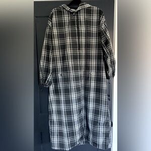 Anne Klein maxi plaid athletic jacket